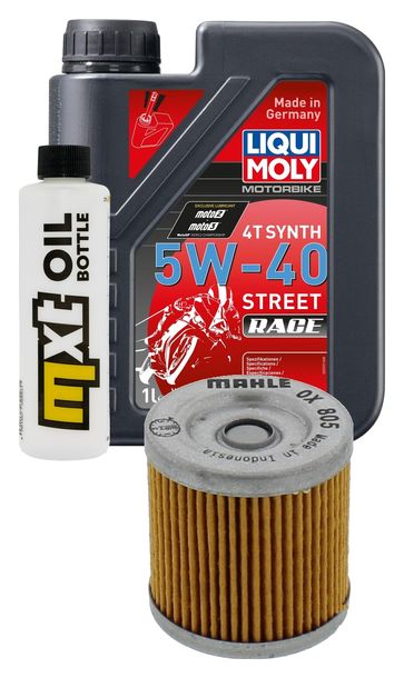 Inspektionspaket 1L 5W-40 + Ölfilter + 1x Zündkerze für Aprilia SX ABS 125 ccm Bj. 2020