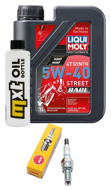 Pacchetto di ispezione 1L 5W-40 + filtro olio + 1x candela per Aprilia SX ABS 125 ccm Anno 2020
