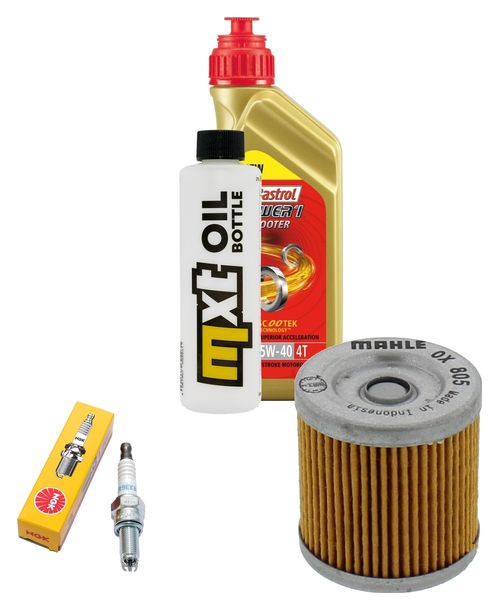 Inspektionspaket 1L 5W-40 + Ölfilter + 1x Zündkerze für Aprilia SX ABS 125 ccm Bj. 2020