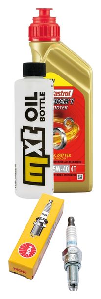 Inspektionspaket 1L 5W-40 + Ölfilter + 1x Zündkerze für Aprilia SX ABS 125 ccm Bj. 2020