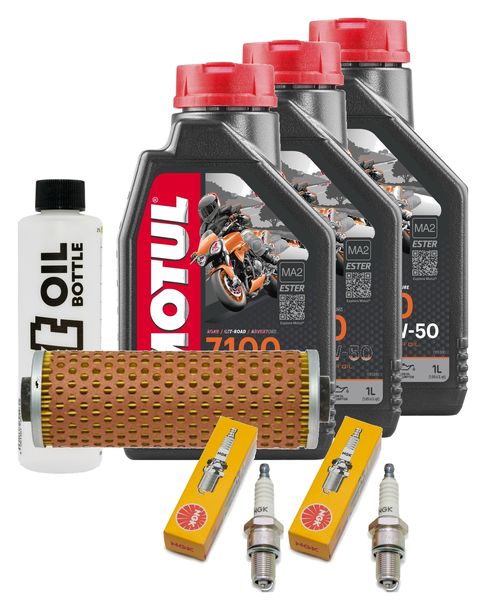 Inspektionspaket 3L 10W-50 + Ölfilter + 2x Zündkerze für BMW R GS Paralever 800 ccm Bj. 1996 - 1998
