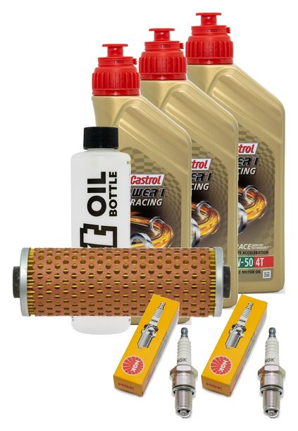 Inspektionspaket 3L 10W-50 + Ölfilter + 2x Zündkerze für BMW R GS Paralever 800 ccm Bj. 1996 - 1998