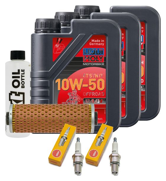 Inspektionspaket 3L 10W-50 + Ölfilter + 2x Zündkerze für BMW R GS Paralever 800 ccm Bj. 1996 - 1998