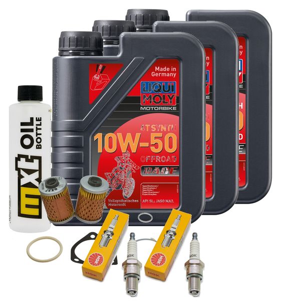 Inspektionspaket 3L 10W-50 + Ölfilter + 2x Zündkerze für BMW R GS Paralever 800 ccm Bj. 1996 - 1998