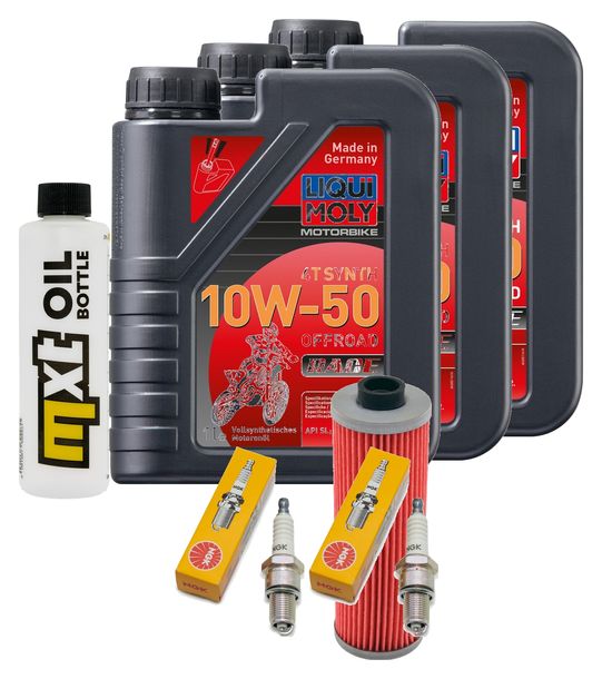 Inspektionspaket 3L 10W-50 + Ölfilter + 2x Zündkerze für BMW R GS Paralever 800 ccm Bj. 1996 - 1998