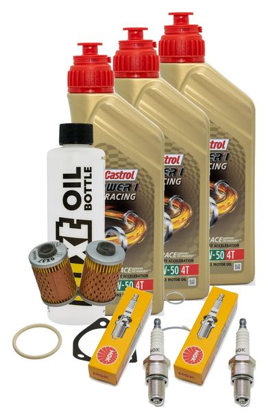 Inspektionspaket 3L 10W-50 + Ölfilter + 2x Zündkerze für BMW R GS Paralever 800 ccm Bj. 1996 - 1998