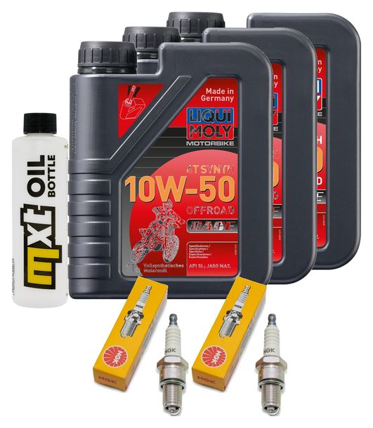 Inspektionspaket 3L 10W-50 + Ölfilter + 2x Zündkerze für BMW R GS Paralever 800 ccm Bj. 1996 - 1998