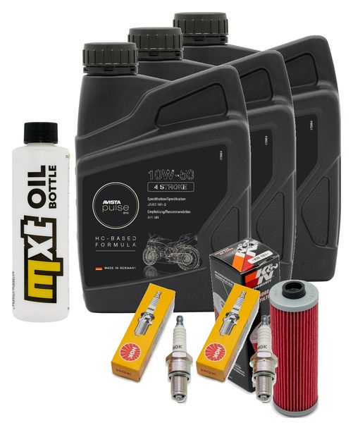Inspektionspaket 3L 10W-50 + Ölfilter + 2x Zündkerze für BMW R GS Paralever 800 ccm Bj. 1996 - 1998