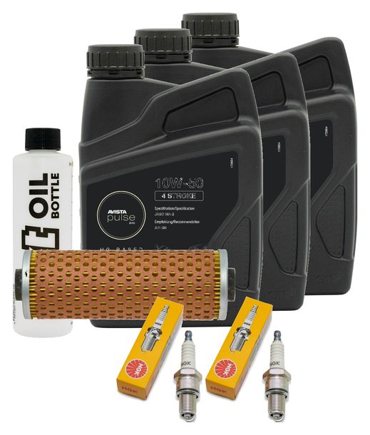 Inspektionspaket 3L 10W-50 + Ölfilter + 2x Zündkerze für BMW R GS Paralever 800 ccm Bj. 1996 - 1998