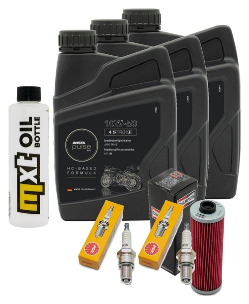 Inspektionspaket 3L 10W-50 + Ölfilter + 2x Zündkerze für BMW R GS Paralever 800 ccm Bj. 1996 - 1998