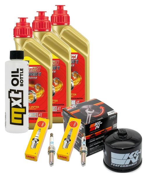 Paquete de inspección 3L 5W-40 + filtro de aceite + 2 bujías para BMW F R 900 ccm Año 2020