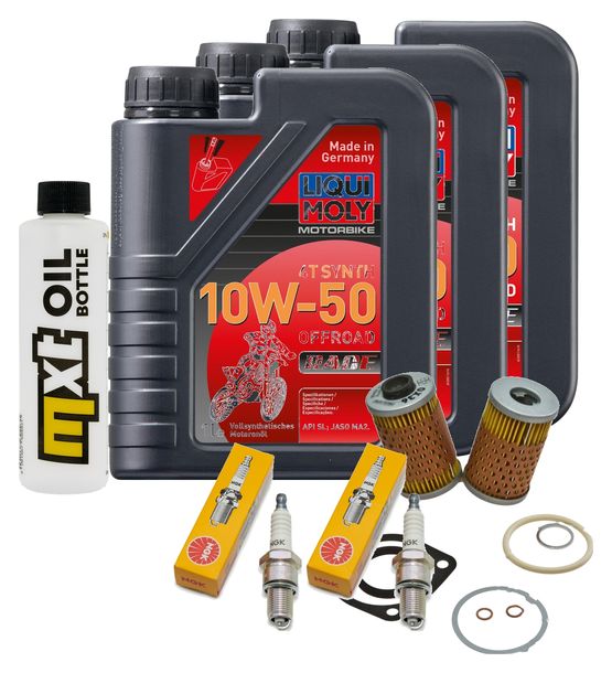 Inspektionspaket 3L 10W-50 + Ölfilter + 2x Zündkerze für BMW R 100 GS 1000 ccm Bj. 1986