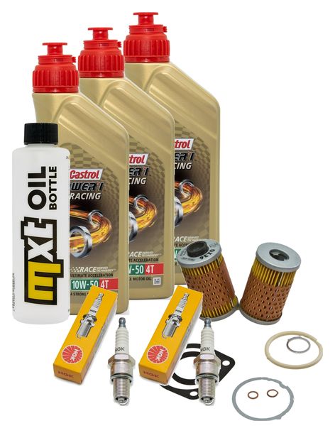 Inspektionspaket 3L 10W-50 + Ölfilter + 2x Zündkerze für BMW R 100 GS 1000 ccm Bj. 1986
