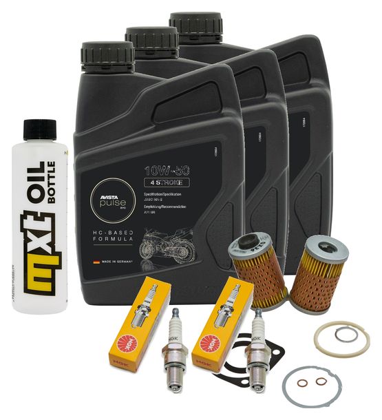 Inspektionspaket 3L 10W-50 + Ölfilter + 2x Zündkerze für BMW R 100 GS 1000 ccm Bj. 1986