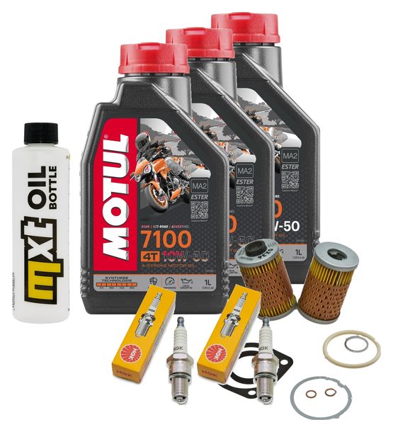 Inspektionspaket 3L 10W-50 + Ölfilter + 2x Zündkerze für BMW R 100 GS 1000 ccm Bj. 1986