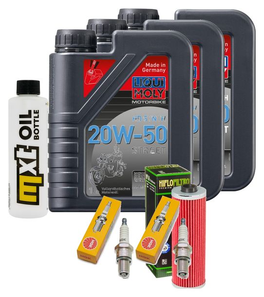 Inspektionspaket 3L 20W-50 + Ölfilter + 2x Zündkerze für BMW R 100 GS 1000 ccm Bj. 1987 - 1988