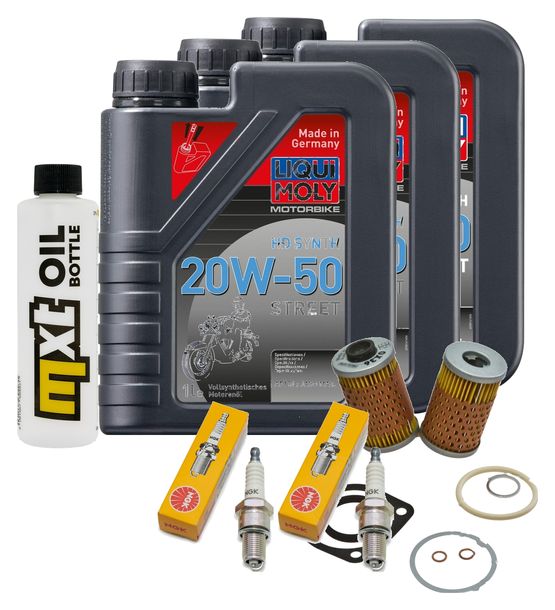Inspektionspaket 3L 20W-50 + Ölfilter + 2x Zündkerze für BMW R 100 GS 1000 ccm Bj. 1987 - 1988