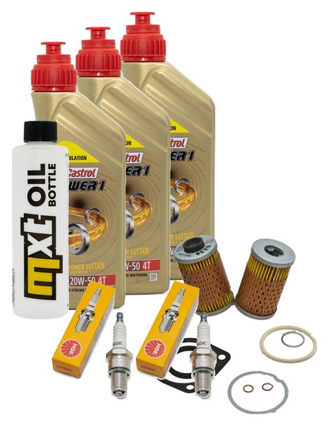 Inspektionspaket 3L 20W-50 + Ölfilter + 2x Zündkerze für BMW R 100 GS 1000 ccm Bj. 1987 - 1988