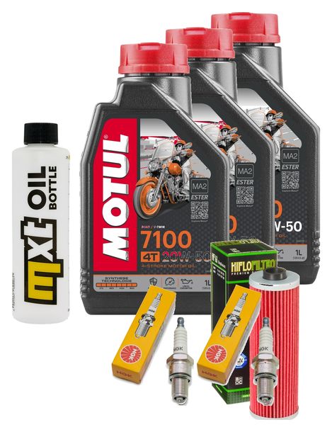 Inspektionspaket 3L 20W-50 + Ölfilter + 2x Zündkerze für BMW R 100 GS 1000 ccm Bj. 1987 - 1988