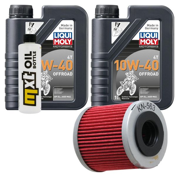 Inspektionspaket 2L 10W-40 + Ölfilter für Derbi GPR Nude Racing, F.B.Mondial SMX Enduro Supermoto Mulhacen Cafe 125 ccm Bj. 2011 - 2021