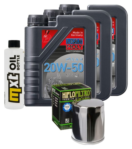 Inspektionspaket 3L 20W-50 + Ölfilter + 2x Zündkerze für Harley Davidson XLX Sportster 1203 Forty Eight 1200 ccm Bj. 2010 - 2011