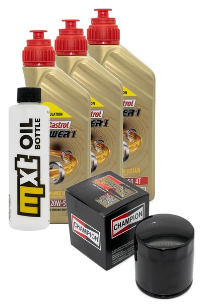 Inspektionspaket 3L 20W-50 + Ölfilter + 2x Zündkerze für Harley Davidson XLX Sportster 1203 Forty Eight 1200 ccm Bj. 2010 - 2011