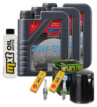 Pacote de Inspeção 3L 20W-50 + Filtro de Óleo + 2x Vela de Ignição para Harley Davidson XLX Sportster 1203 Forty Eight 1200 ccm Ano. 2012 - 2013