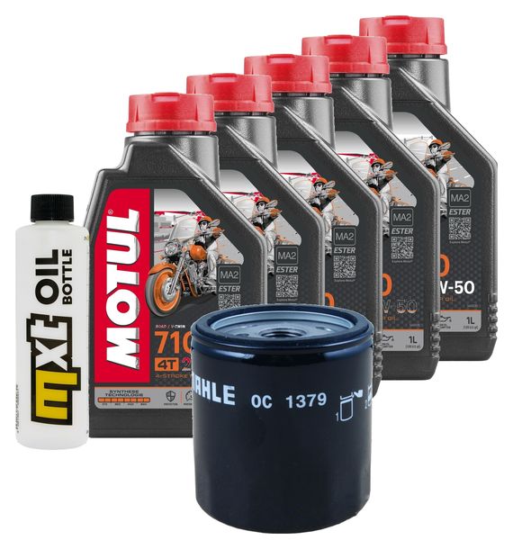 Inspektionspaket 5L 20W-50 + Ölfilter + 2x Zündkerze für Harley Davidson FXFBS Softail Fat Bob 1868 ccm Bj. 2019