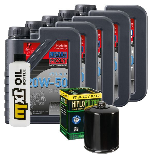Inspektionspaket 5L 20W-50 + Ölfilter + 2x Zündkerze für Harley Davidson FXFBS Softail Fat Bob 1868 ccm Bj. 2019