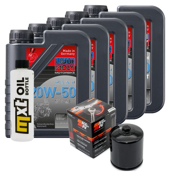 Inspektionspaket 5L 20W-50 + Ölfilter + 2x Zündkerze für Harley Davidson FXFBS Softail Fat Bob 1868 ccm Bj. 2019
