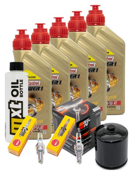 Inspektionspaket 5L 20W-50 + Ölfilter + 2x Zündkerze für Harley Davidson FXFBS Softail Fat Bob 1868 ccm Bj. 2020