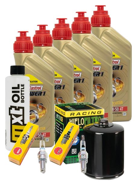 Inspektionspaket 5L 20W-50 + Ölfilter + 2x Zündkerze für Harley Davidson FXFBS Softail Fat Bob 1868 ccm Bj. 2020