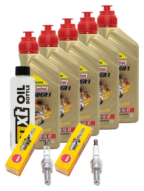 Inspektionspaket 5L 20W-50 + Ölfilter + 2x Zündkerze für Harley Davidson FXFBS Softail Fat Bob 1868 ccm Bj. 2020