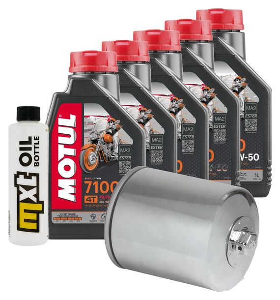 Inspektionspaket 5L 20W-50 + Ölfilter + 2x Zündkerze für Harley Davidson FXFBS Softail Fat Bob 1868 ccm Bj. 2020