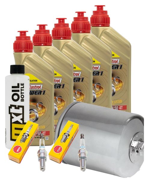 Inspektionspaket 5L 20W-50 + Ölfilter + 2x Zündkerze für Harley Davidson FXFBS Softail Fat Bob 1868 ccm Bj. 2020