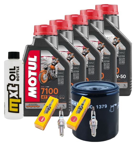 Inspektionspaket 5L 20W-50 + Ölfilter + 2x Zündkerze für Harley Davidson FXFBS Softail Fat Bob 1868 ccm Bj. 2020