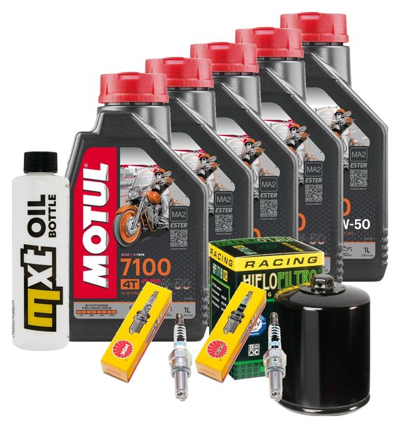 Inspektionspaket 5L 20W-50 + Ölfilter + 2x Zündkerze für Harley Davidson FXFBS Softail Fat Bob 1868 ccm Bj. 2020