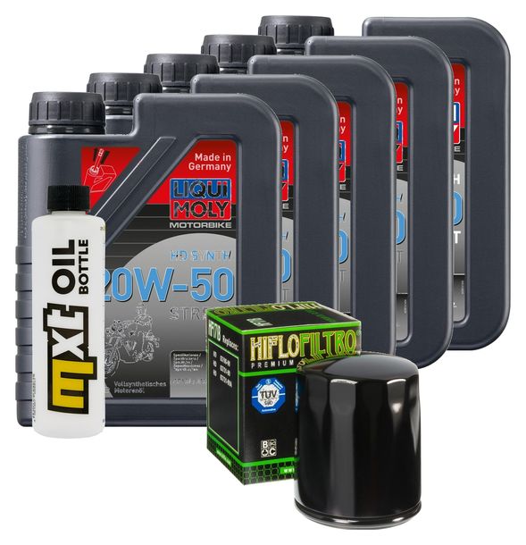 Inspektionspaket 5L 20W-50 + Ölfilter + 2x Zündkerze für Harley Davidson FXFBS Softail Fat Bob 1868 ccm Bj. 2020