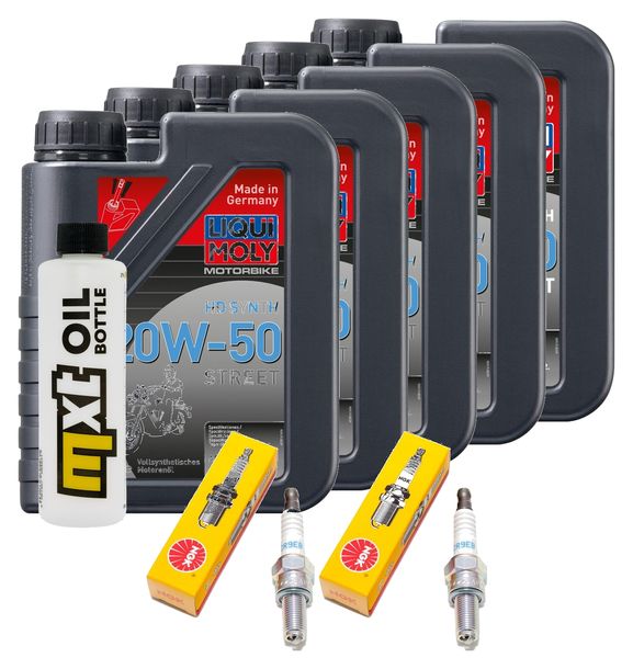 Inspektionspaket 5L 20W-50 + Ölfilter + 2x Zündkerze für Harley Davidson FXFBS Softail Fat Bob 1868 ccm Bj. 2020