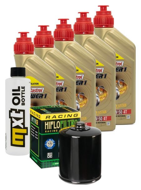 Inspektionspaket 5L 20W-50 + Ölfilter + 2x Zündkerze für Harley Davidson FXFBS Softail Fat Bob 1868 ccm Bj. 2020
