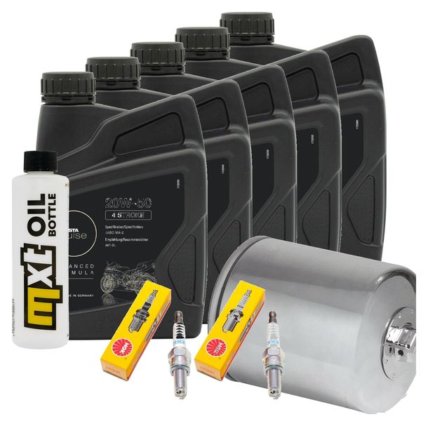 Inspektionspaket 5L 20W-50 + Ölfilter + 2x Zündkerze für Harley Davidson FXFBS Softail Fat Bob 1868 ccm Bj. 2020