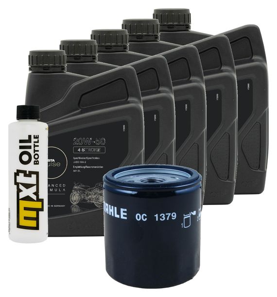 Inspektionspaket 5L 20W-50 + Ölfilter + 2x Zündkerze für Harley Davidson FXFBS Softail Fat Bob 1868 ccm Bj. 2020