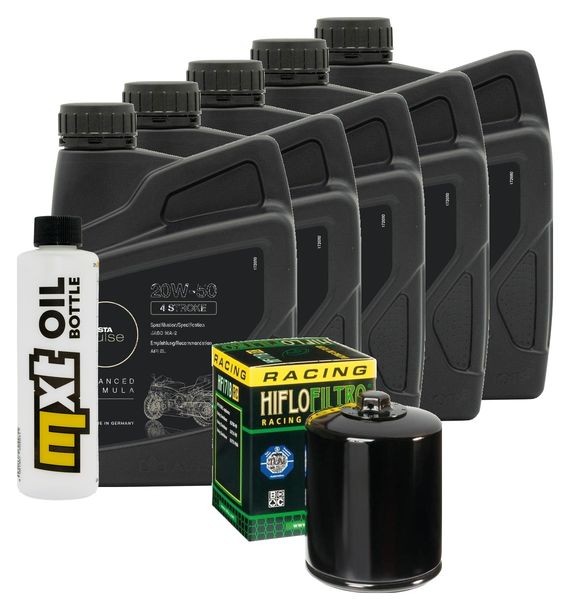 Inspektionspaket 5L 20W-50 + Ölfilter + 2x Zündkerze für Harley Davidson FXFBS Softail Fat Bob 1868 ccm Bj. 2020