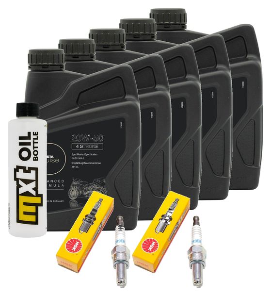 Inspektionspaket 5L 20W-50 + Ölfilter + 2x Zündkerze für Harley Davidson FXFBS Softail Fat Bob 1868 ccm Bj. 2020