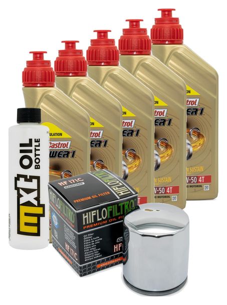 Inspektionspaket 5L 20W-50 + Ölfilter + 2x Zündkerze für Harley Davidson FXFBS Softail Fat Bob 1868 ccm Bj. 2020