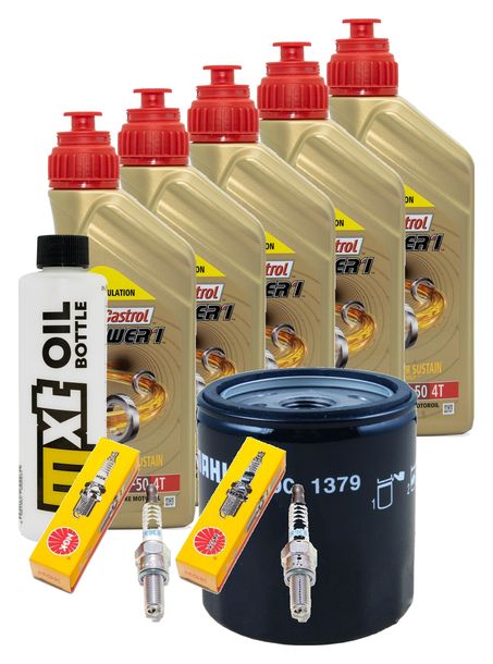 Inspektionspaket 5L 20W-50 + Ölfilter + 2x Zündkerze für Harley Davidson FXFBS Softail Fat Bob 1868 ccm Bj. 2020