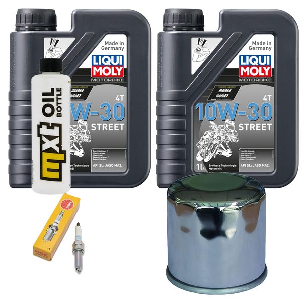 Paquete de inspección 2L 10W-30 + filtro de aceite + 1x bujía para Honda SH i A NSS Forza 350 ccm Año 2021
