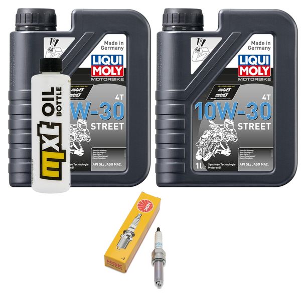 Inspectiepakket 2L 10W-30 + Oliefilter + 1x Bougie voor Honda SH i A NSS Forza 350 ccm Bj. 2021