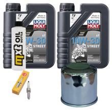 Kit d'inspection 2L 10W-30 + filtre à huile + 1x bougie d'allumage pour Honda SH i A NSS Forza 350 ccm Année 2021