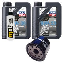 Kit d'inspection 2L 10W-30 + filtre à huile + 1x bougie d'allumage pour Honda SH i A NSS Forza 350 ccm Année 2021